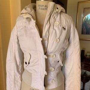 Faux fur lined Abercrombie short jacket/hoodie
